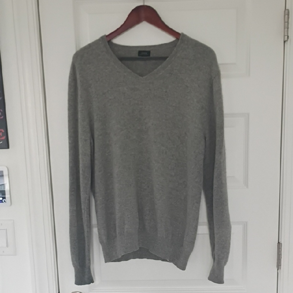 J. Crew Heather Gray V-Neck Sweater